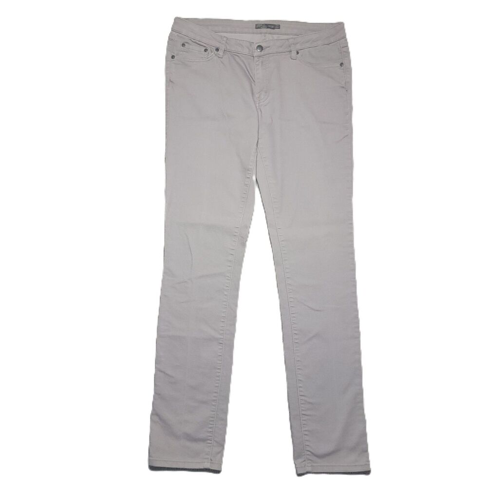 PrAna Jeans Womens 12/31 Stretch Straight Slim Gray Organic Cotton Pants